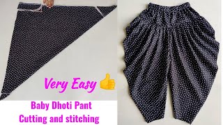 Very Easy Baby Dhoti Pant Cutting and stitching  Dhoti pant cutting and stitching [upl. by Ayad]