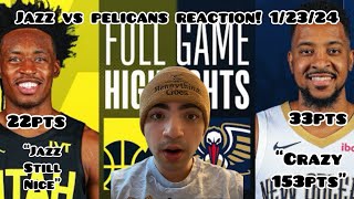 PELICANS DESTROY JAZZ JAZZ at PELICANS  FULL GAME HIGHLIGHTS  January 23 2024  REACTION [upl. by Bust238]