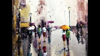 Rain of colorsquot Watercolor professional painting [upl. by Dorion]