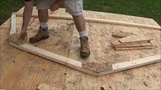 How to cut gussets for gambrel roof for 10x12 shed FAST using a miter saw [upl. by Malca]