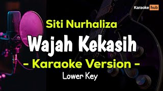 WAJAH KEKASIH KARAOKE NADA RENDAH  SITI NURHALIZA [upl. by Francois]