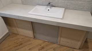 Тумба под умывальник с жалюзийными дверцами Washbasin cabinet with louvered doors [upl. by Annauqal]