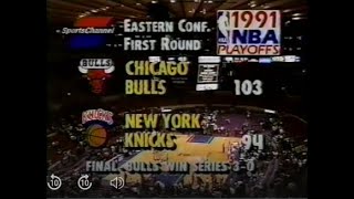 1991 NBA Playoffs 1st Round Sweep Bulls  Knicks Postgame Show Chicago Local Broadcast [upl. by Arikihs]