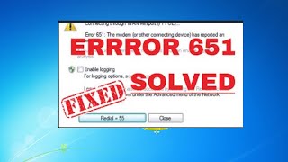 How To Fix Windows 7 Error 651 Internet Connection [upl. by Leumel964]