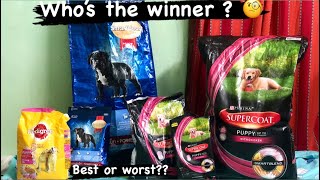 Purina supercoat puppy vs smart heart power pack puppy vs pedigree  puppy and dog food review [upl. by Mor]