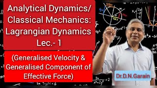 Lagrangian Dynamics Lec 1Generalised Velocity amp Generalised Component of Effective Force [upl. by Lind]