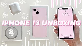 PINK IPHONE 13 MINI UNBOXING [upl. by Kent]