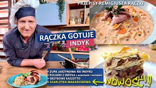 Rączka gotuje zupa jarzynowa na indyku rolada z indyka z grzybowym kaszotto szarlotka makaronowa [upl. by Patricio]