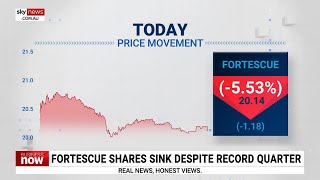 Fortescue shares sink despite record quarter [upl. by Ativla80]