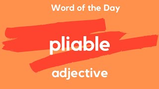 Word of the Day  PLIABLE What does PLIABLE mean [upl. by Nimzzaj]