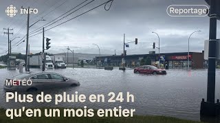 Les fortes pluies inondent le sud du Québec et font déborder les égouts [upl. by Noryd339]