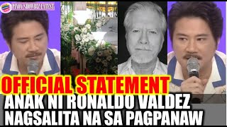 Janno Gibbs nagbigay na ng OFFICIAL Statement sa Pagpanaw ng Kanyang Ama na si Ronaldo Valdez [upl. by Kilam]