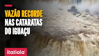 CATARATAS DO IGUAÇU TEM VAZÃO RECORDE A SEGUNDA MAIOR DA HISTÓRIA [upl. by Shivers491]