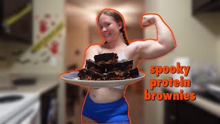 Spooky PROTEIN Brownies high protein low calorie [upl. by Ylrevaw]