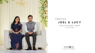 JOEL amp LUCY  WEDDING  LIVE STREAMING  27122023  TIME  1000 AM [upl. by Esened]