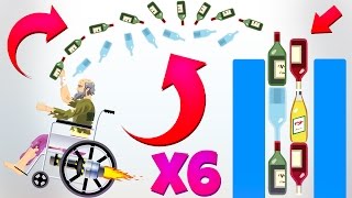 OMG X6 STACKED BOTTLE FLIP IN HAPPY WHEELS BEST FLIPS EVER Happy Wheels [upl. by Valora]