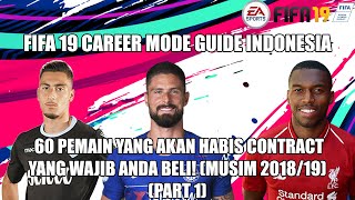 FIFA 19 Career Mode Guide 60 Pemain PreContract Yang Wajib Anda Beli Musim 201819 Part 1 [upl. by Ecnav442]