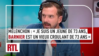 JL Mélenchon  quotJe suis un petit jeune de 73 ans Barnier est un vieux croulant de 73 ans et demiquot [upl. by Maag147]