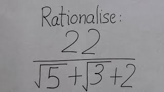 A Nice Maths Olympiad Problem  Rationalise denominator with 3 terms  22÷√5√32 [upl. by Ginsburg]