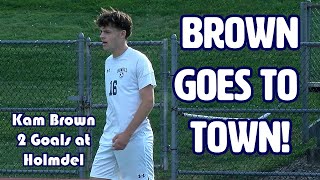 Howell 4 Holmdel 2  HS Boys Soccer  Kam Brown 2 Goals [upl. by Munmro]