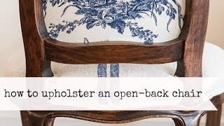 how to upholster the back of an open frame chair  miss mustard seed [upl. by Trent]