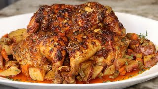 Roasted Garlic Butter Baked Chicken  How To Baked a Whole chicken in oven For Thanksgiving [upl. by Anitac]