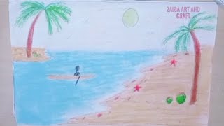 How to draw bench scenery  beautiful drawing 🌈beautiful scenery drawingZaiba art and craft [upl. by Oilerua]