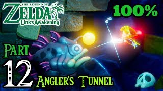 Zelda Links Awakening Walkthrough 100 Switch  Part 12  Anglers Tunnel  Level 4  Flippers [upl. by Nairadal]