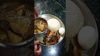 Kachur mukhi dea ilish mach ar bhat dea dupurer lunch salam 🤤🤤youtubeshort [upl. by Olivann755]