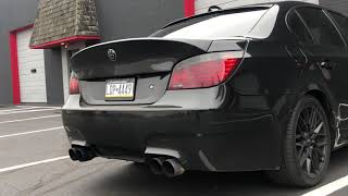 BMW 545i V8 Straight Piped with Burble Tune [upl. by Romalda]