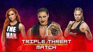 WWE 2K24  Triple Threat Match  Rhea Ripley VS Ronda Rousey VS Becky Lynch  WWE Night of Champions [upl. by Hettie]