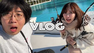 妄想では付き合ってる彼女とプール釣り堀デート【VLOG】 [upl. by Minette]