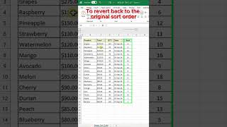 Retain Sort Order in Excel [upl. by Hamaso5]