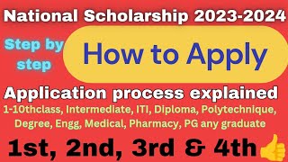 How to apply national scholarship 20232024 explained in TeluguGovernment scholarship 20232024 [upl. by Akeimat]