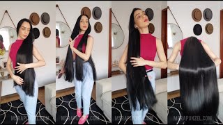 MsRapunzel  New Latina Rapunzel with silkiest hip length black hair [upl. by Eiramenna]