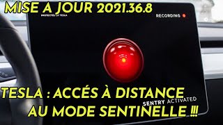 Tesla  l accès au mode sentinelle directement de votre smartphone est la  maj 2021368 [upl. by Kinzer997]