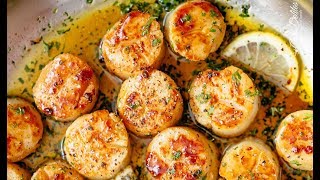 Lemon Garlic Butter Scallops [upl. by Atoked507]