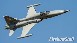 F5 Freedom Fighter Flybys  Northern Illinois Airshow 2017 [upl. by Kosey357]