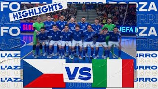 Highlights Repubblica CecaItalia 33  Futsal  Qualificazioni FIFA Futsal World Cup 2024 [upl. by Nilram]