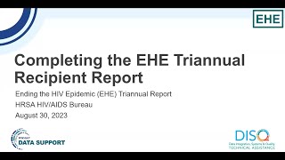 Completing the EHE Triannual Module Recipient Report [upl. by Chaker]