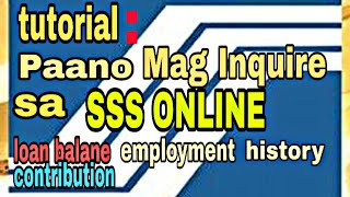 Paano mag inquire sa SSS Online  tutorial to inquire SSS online [upl. by Nerac]