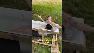 Eine Badewanne mit Feuer beheizen🔥 badewanne diyprojekt hacks poolbauen handwerk diy heizen [upl. by Tybie754]