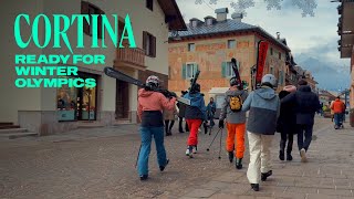 Luxury Ski Resort Cortina d’Ampezzo Dolomites Italy  4K 60FPS Walking Tour [upl. by Elrebmik]