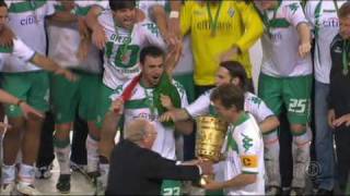 DFBPokalfinale in Berlin 2009 Werder Bremen  Bayer Leverkusen Siegesfeier Bremens [upl. by Adallard485]