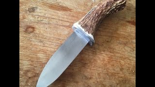 hidden tang knife w antler handle [upl. by Ymmit]