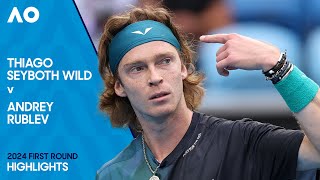 Thiago Seyboth Wild v Andrey Rublev Highlights  Australian Open 2024 First Round [upl. by Brandea808]