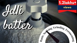 Perfect spongy idli batter recipe  How to make idli batter in wet grinder [upl. by Ahseya]