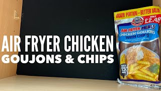 Farm Foods MJs Diner Air Fryer Meals Chicken Goujons With Chips  MJs Diner Review [upl. by Arias]