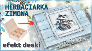 Decoupage herbaciarka zimowa z efektem drewna No 885 [upl. by Richelle]