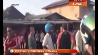 Sibu Terbakar  100 buah rumah musnah dalam kebakaran [upl. by Petrina369]